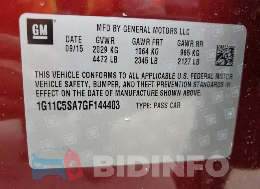 1G11C5SA7GF144403 Photo# 12