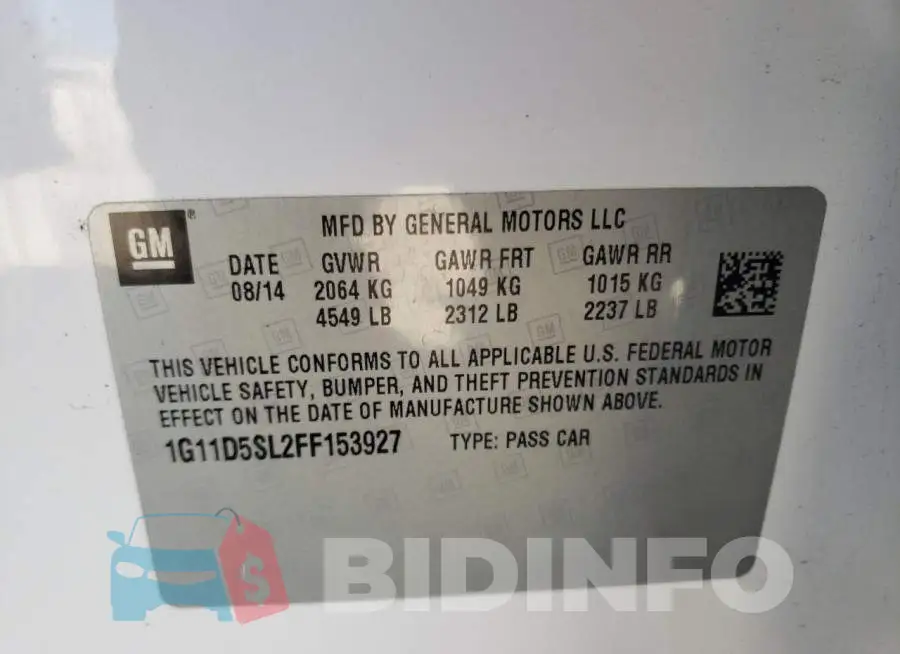 1G11D5SL2FF153927 Photo# 10