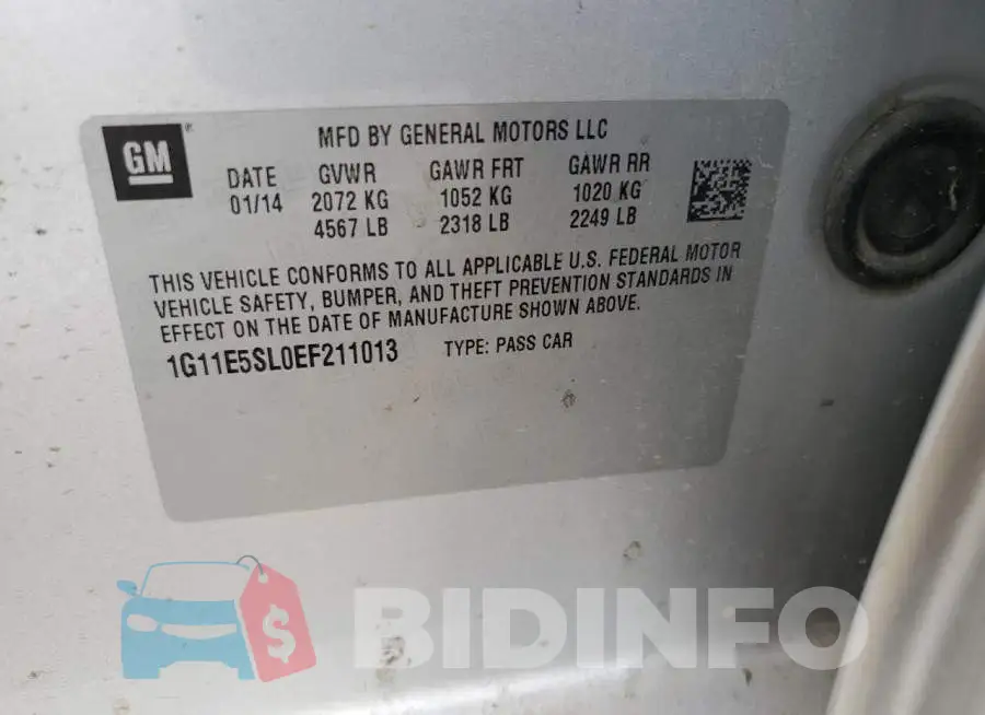 1G11E5SL0EF211013 Photo# 13