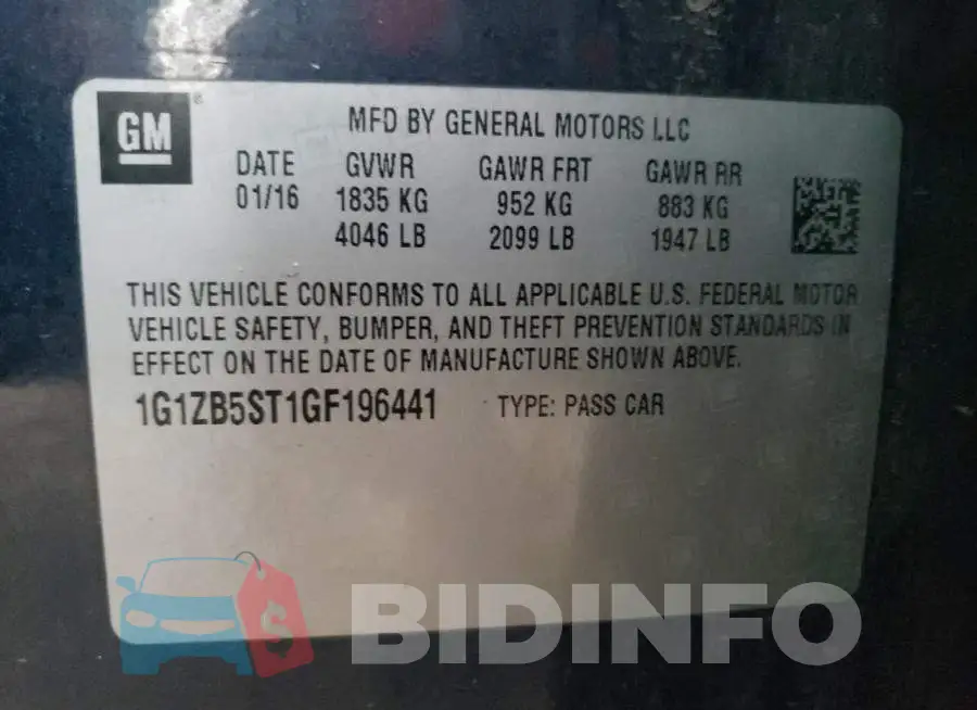 1G1ZB5ST1GF196441 Photo# 10