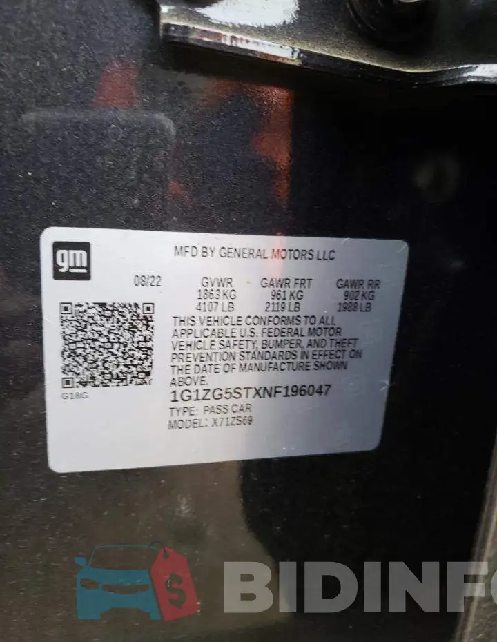 1G1ZG5STXNF196047 Photo# 10