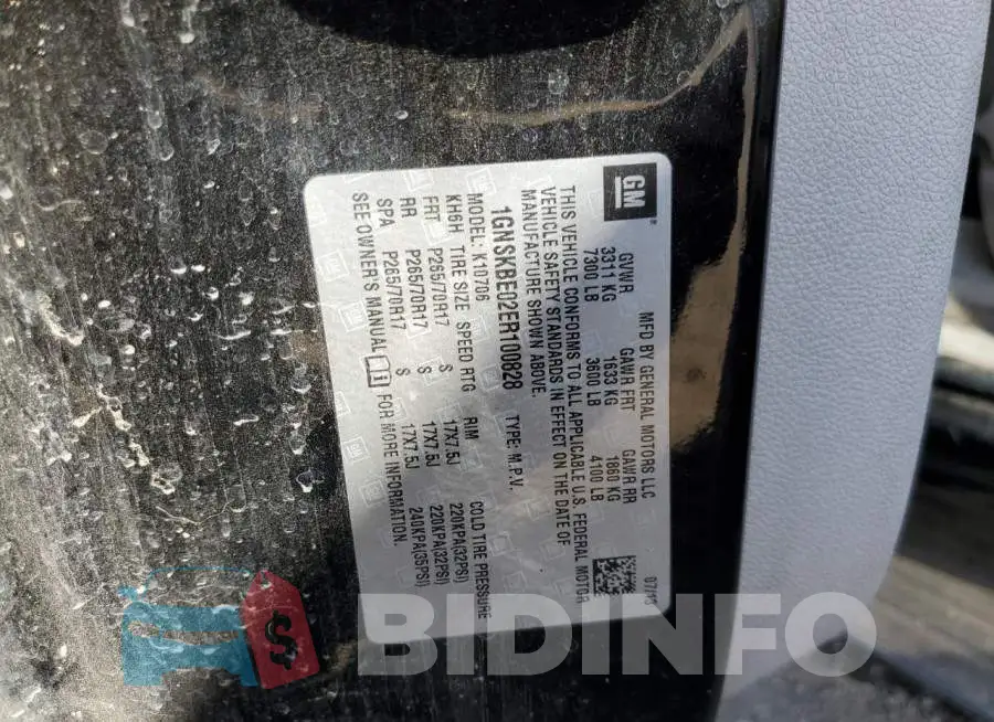 1GNSKBE02ER100828 Photo# 10