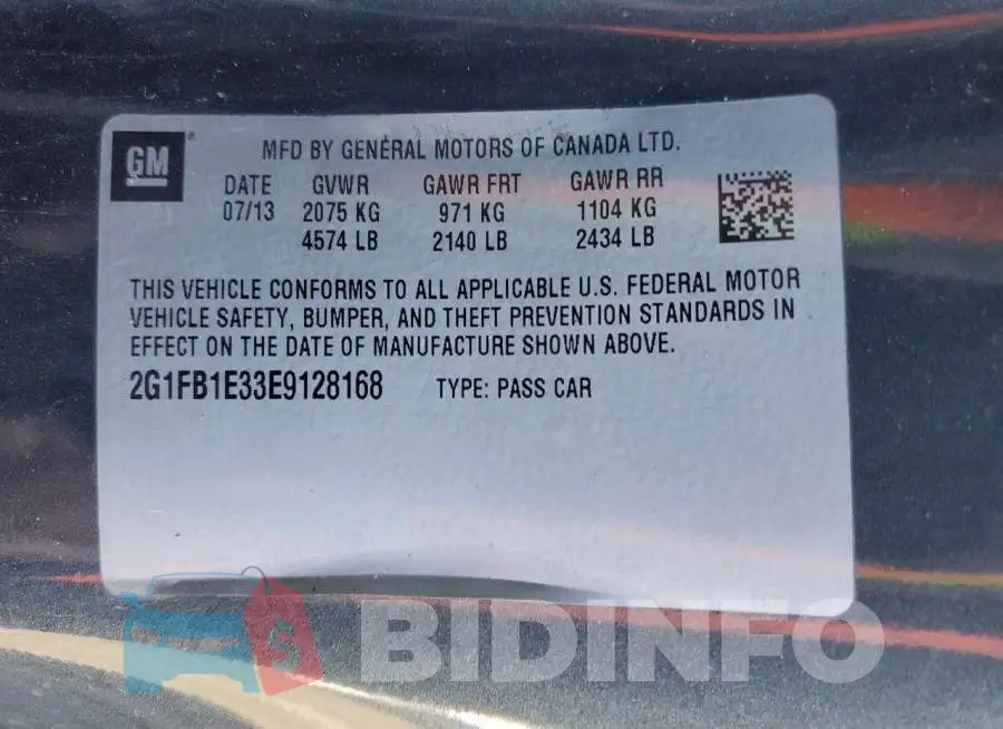 2G1FB1E33E9128168 Photo# 13
