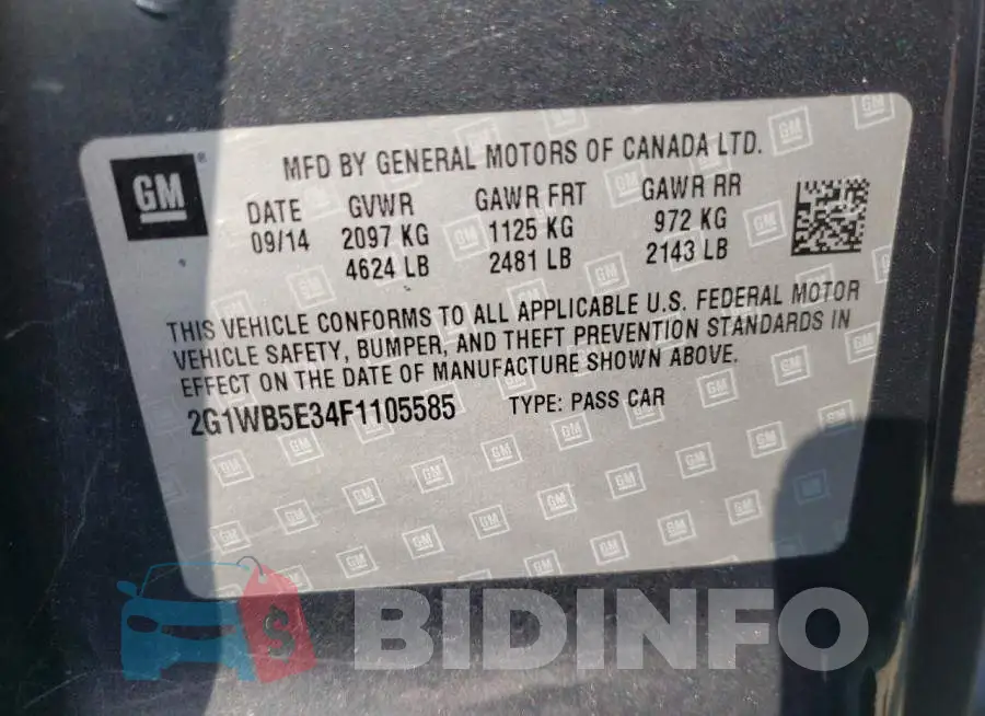 2G1WB5E34F1105585 Photo# 10