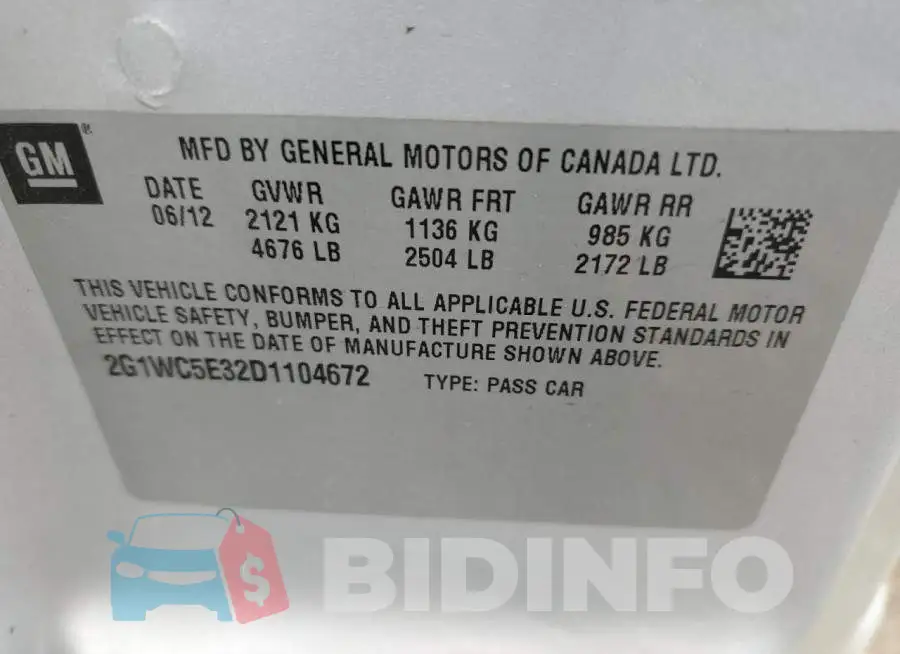 2G1WC5E32D1104672 Photo# 10