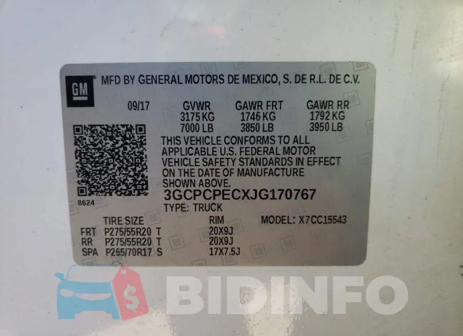 3GCPCPECXJG170767 Photo# 10