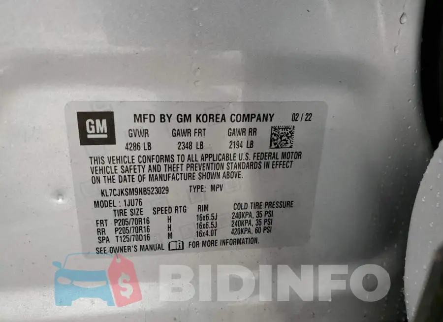 KL7CJKSM9NB523029 Photo# 10