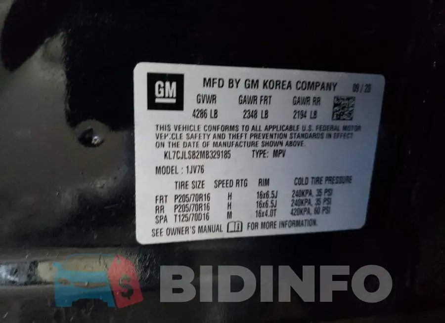 KL7CJLSB2MB329185 Photo# 10