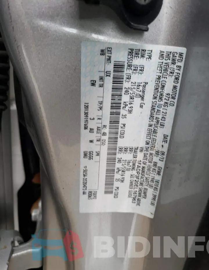 1FADP3F20EL167963 Photo# 13
