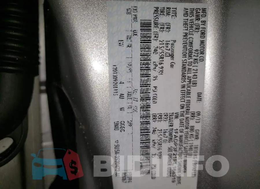 1FADP3F21EL166319 Photo# 13