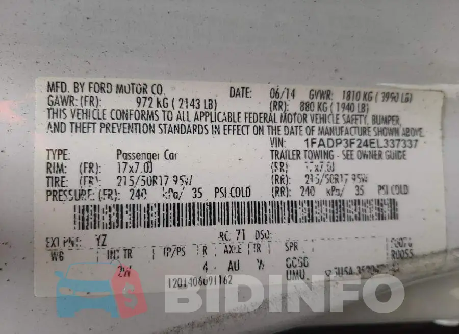 1FADP3F24EL337337 Photo# 10