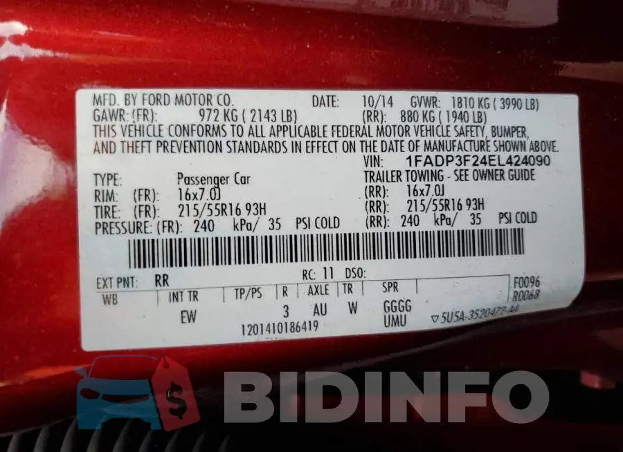1FADP3F24EL424090 Photo# 12