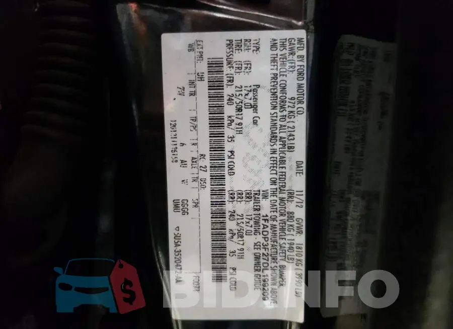 1FADP3F27DL199209 Photo# 12