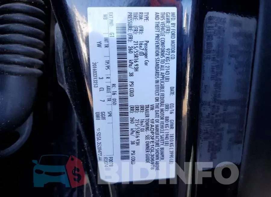 1FADP3FE1GL306978 Photo# 12