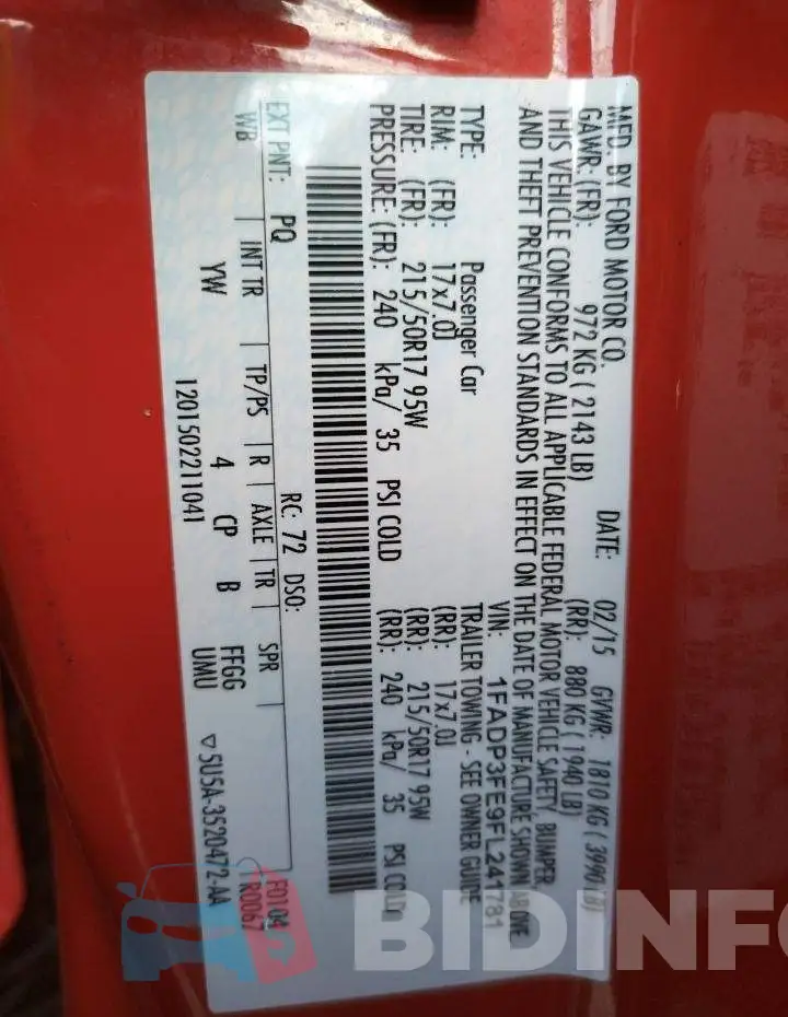 1FADP3FE9FL241781 Photo# 10