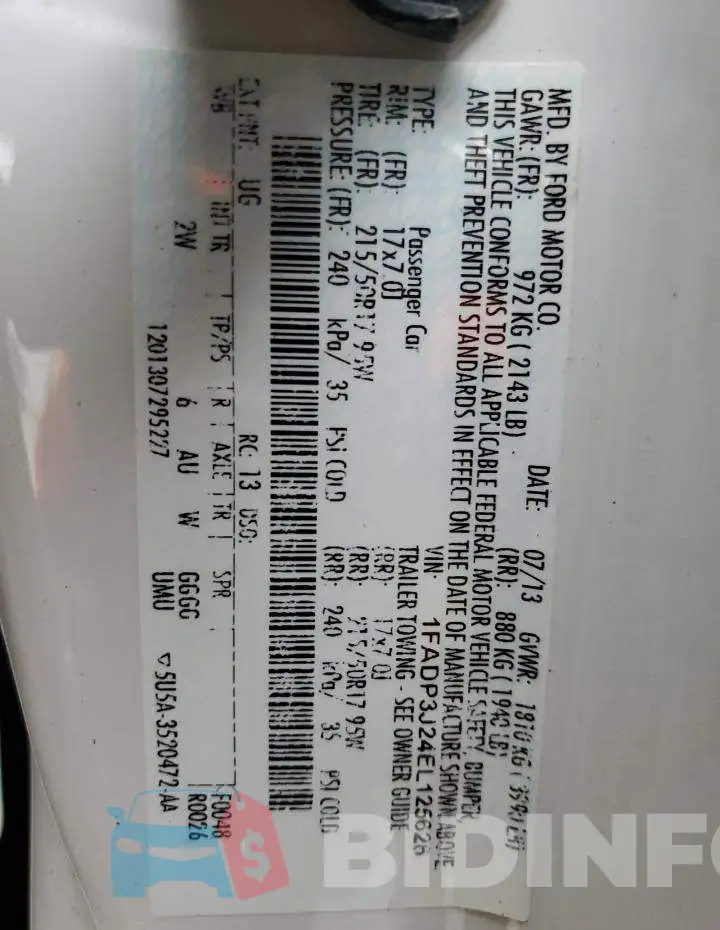 1FADP3J24EL125626 Photo# 10