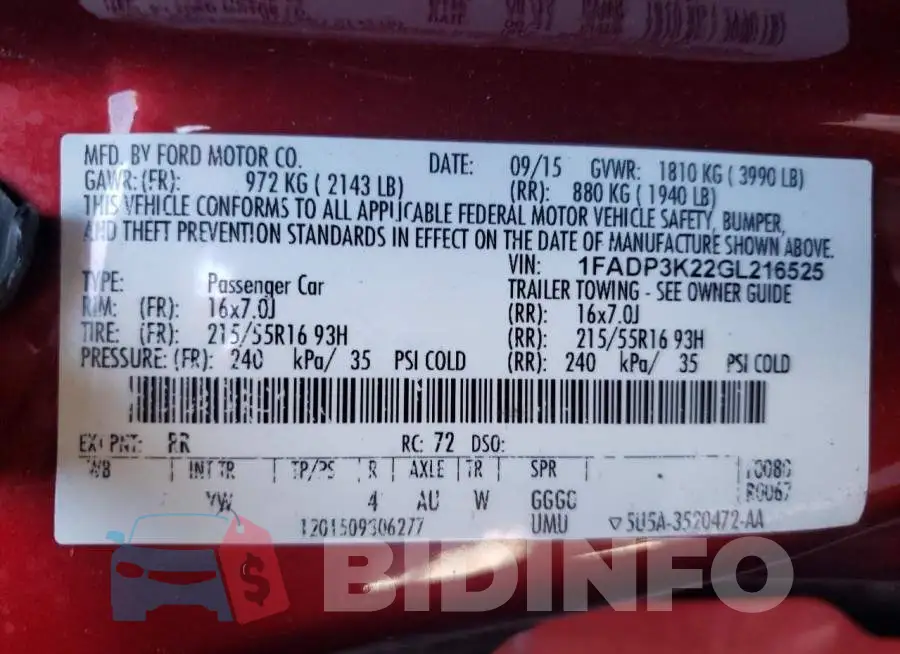 1FADP3K22GL216525 Photo# 10