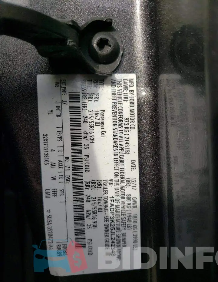 1FADP3K25JL242348 Photo# 10