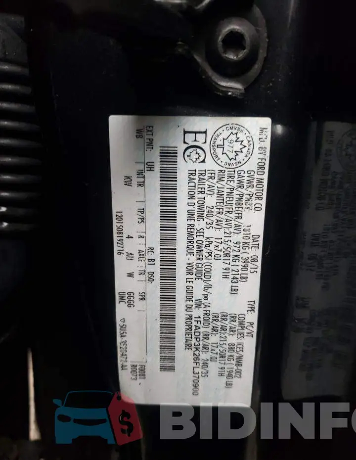 1FADP3K26FL370900 Photo# 12