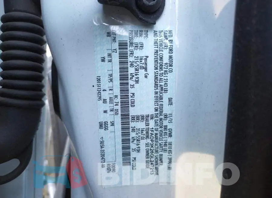 1FADP3K26GL247213 Photo# 10