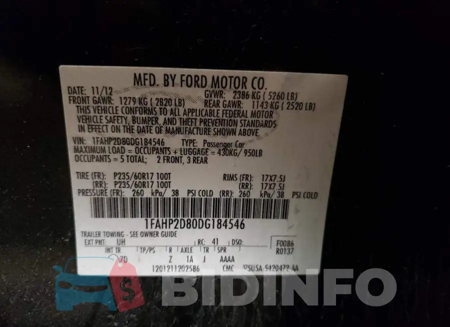 1FAHP2D80DG184546 Photo# 12