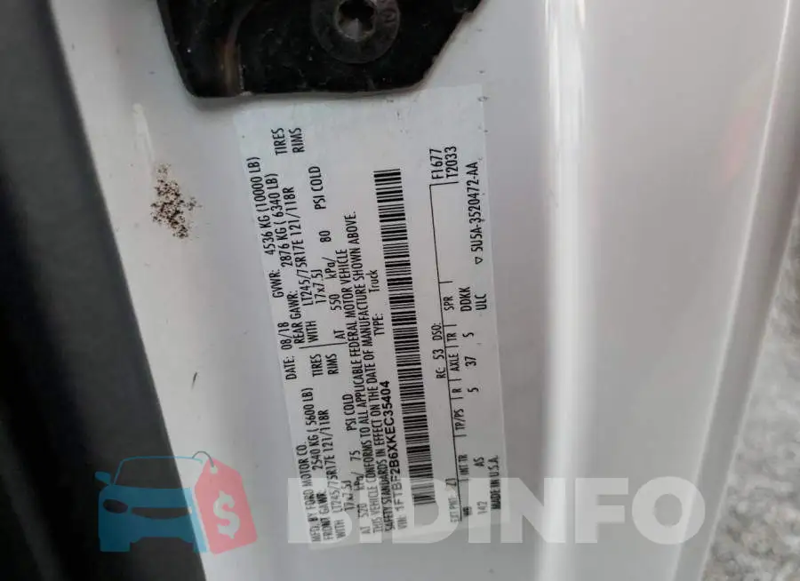 1FTBF2B6XKEC35404 Photo# 10