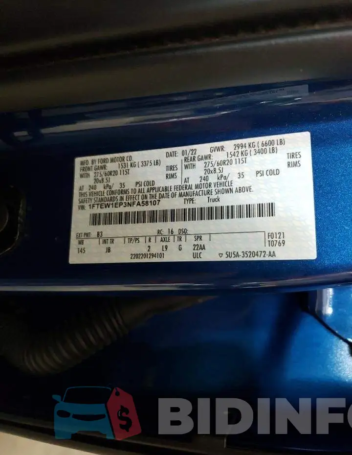 1FTEW1EP3NFA58107 Photo# 12