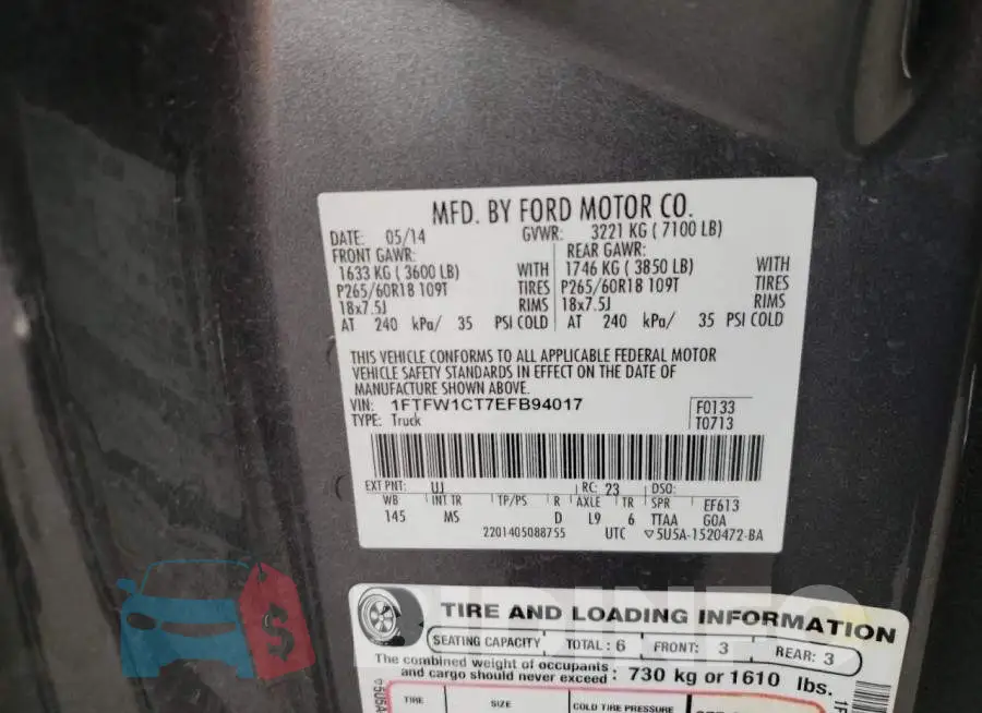 1FTFW1CT7EFB94017 Photo# 12