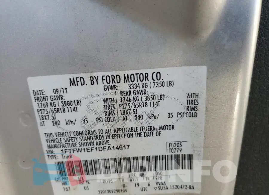 1FTFW1EF1DFA14617 Photo# 10