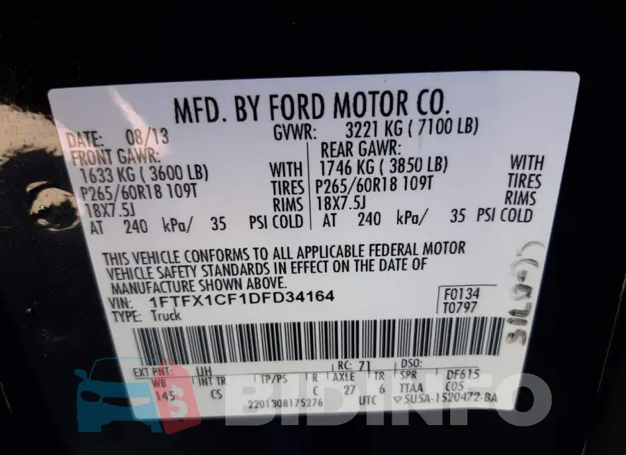 1FTFX1CF1DFD34164 Photo# 10