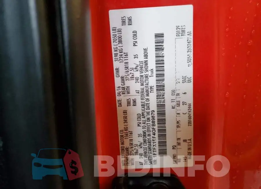 1FTFX1EF4GFB89879 Photo# 12