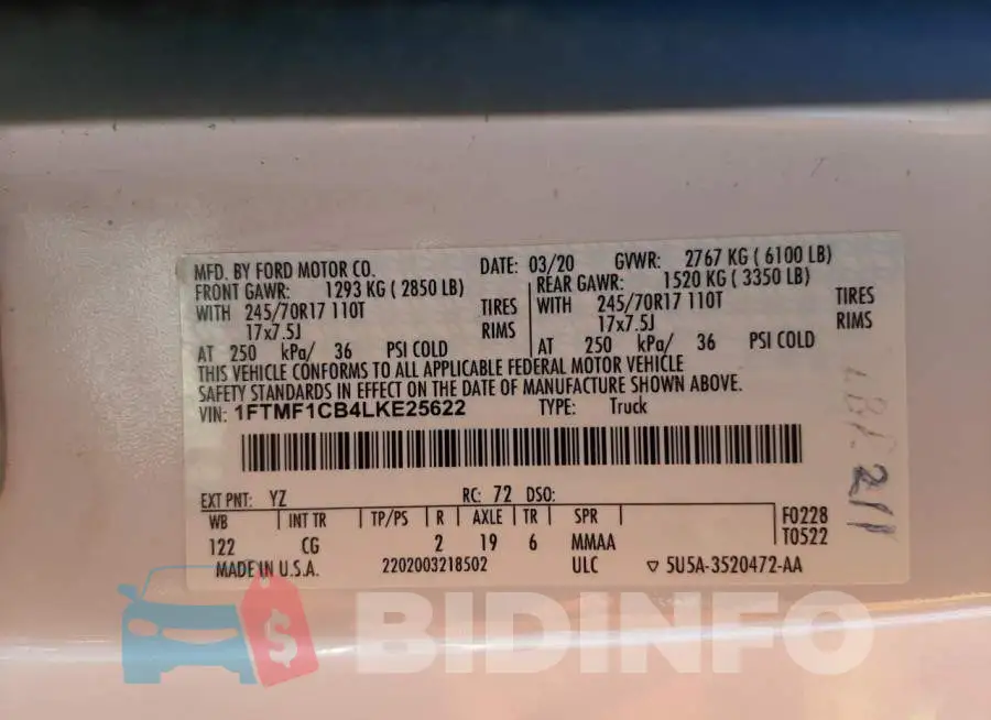 1FTMF1CB4LKE25622 Photo# 10