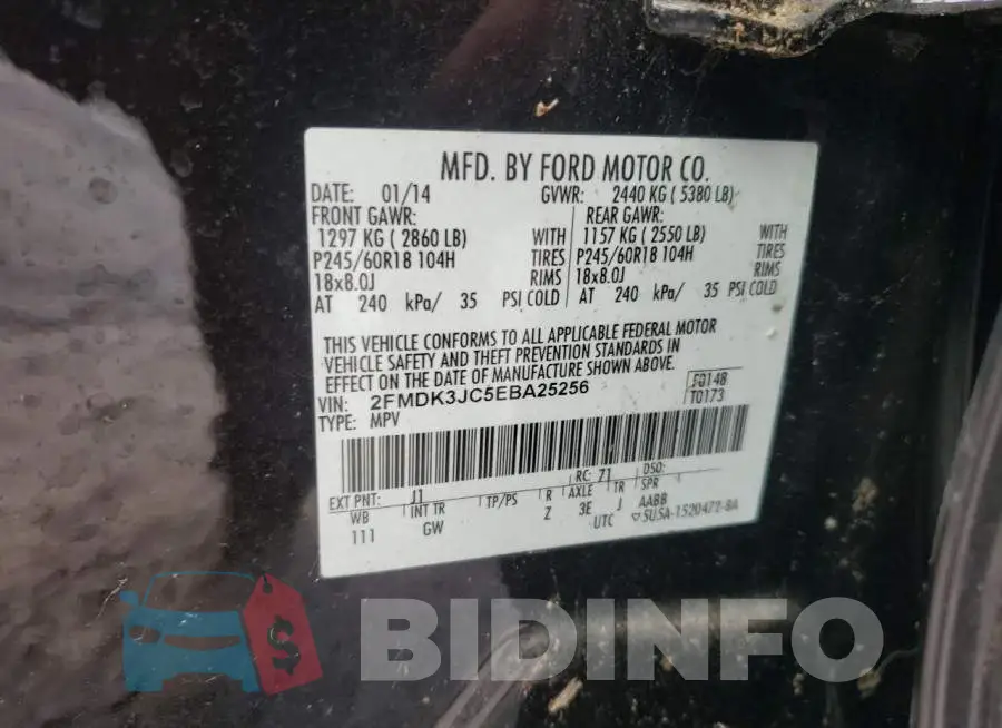 2FMDK3JC5EBA25256 Photo# 10