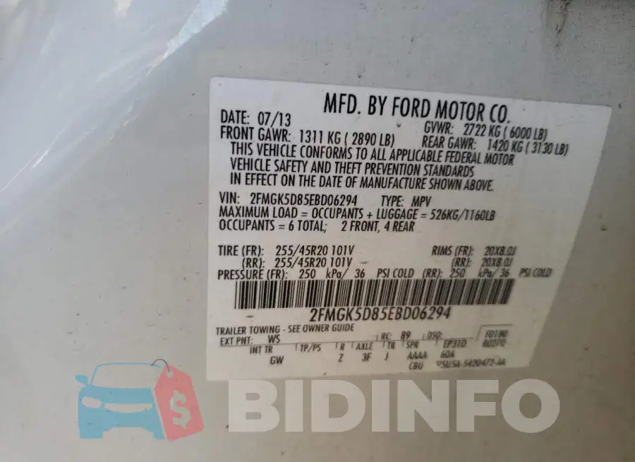 2FMGK5D85EBD06294 Photo# 13