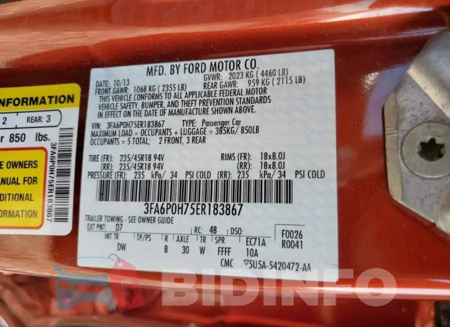 3FA6P0H75ER183867 Photo# 10