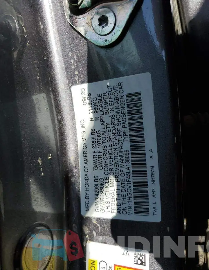 1HGCV1F45LA138096 Photo# 10