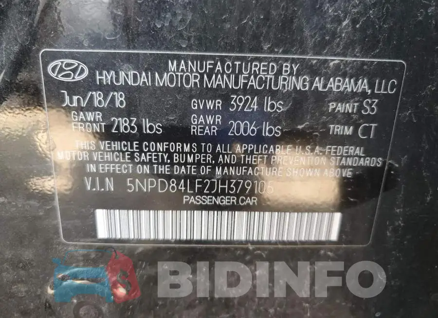 5NPD84LF2JH379105 Photo# 10