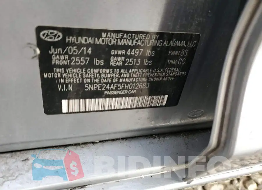 5NPE24AF5FH012683 Photo# 12