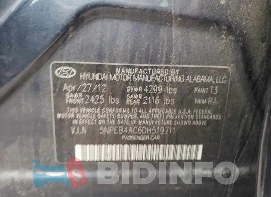 5NPEB4AC6DH519711 Photo# 12