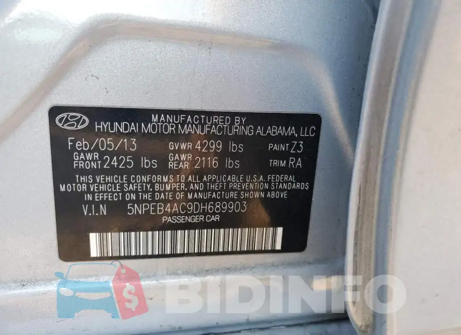 5NPEB4AC9DH689903 Photo# 12