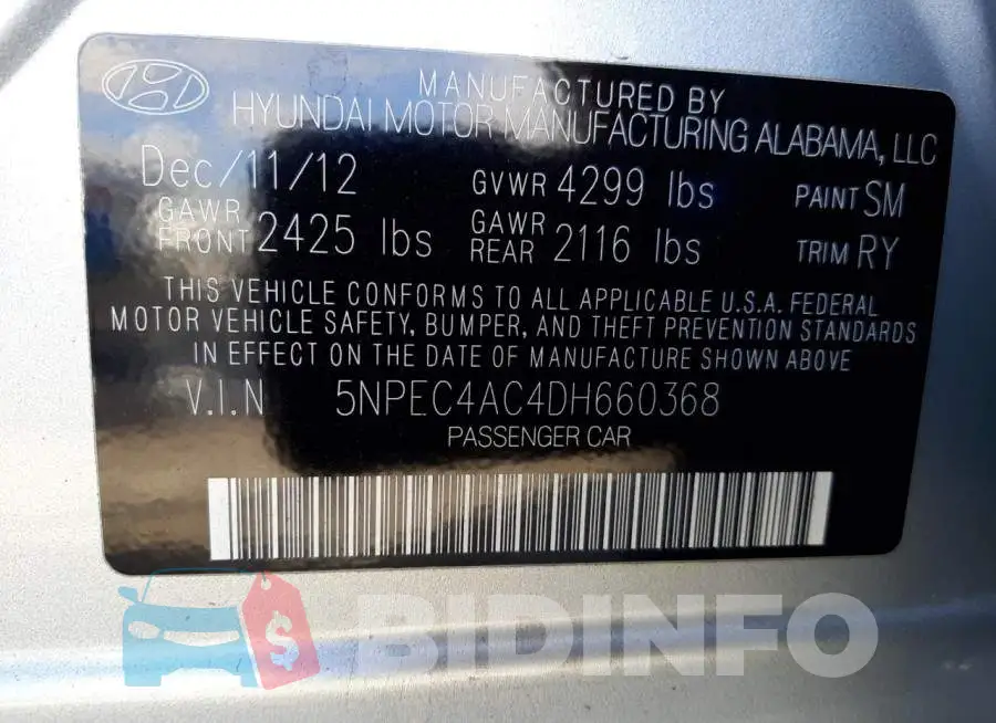 5NPEC4AC4DH660368 Photo# 12