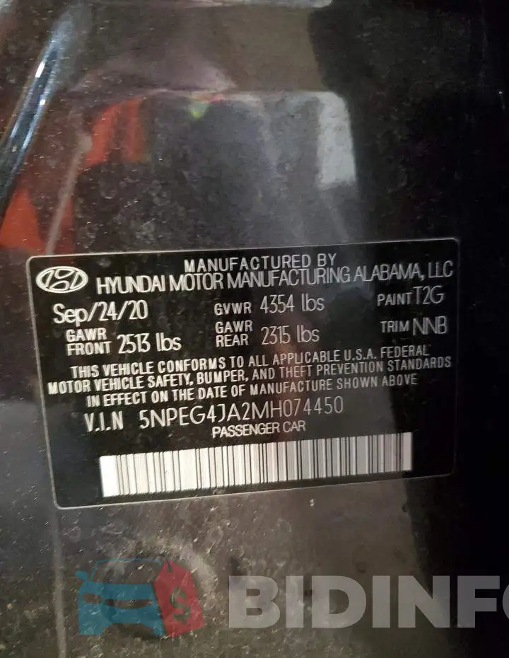 5NPEG4JA2MH074450 Photo# 13