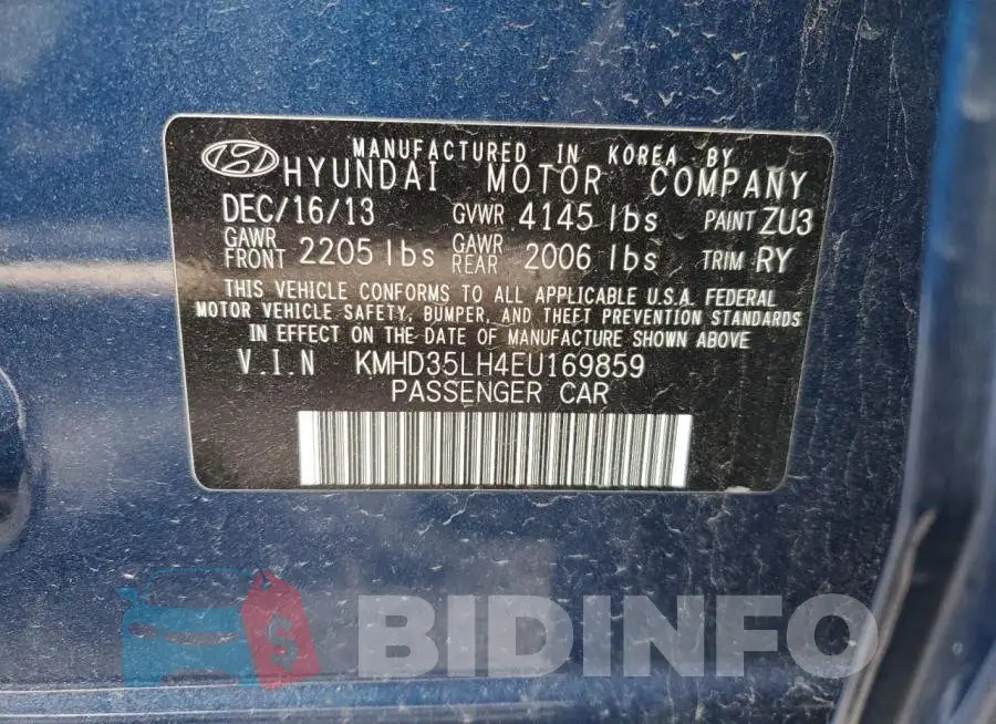 KMHD35LH4EU169859 Photo# 12
