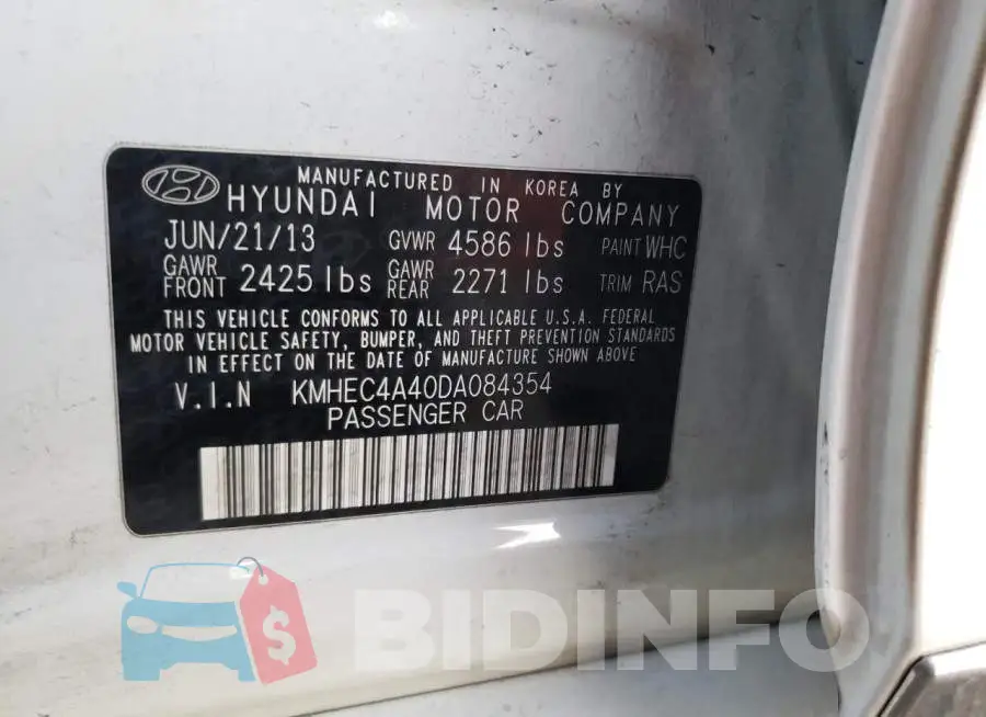 KMHEC4A40DA084354 Photo# 12