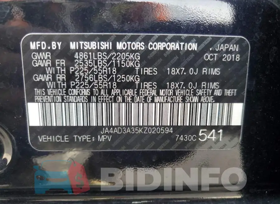 JA4AD3A35KZ020594 Photo# 13