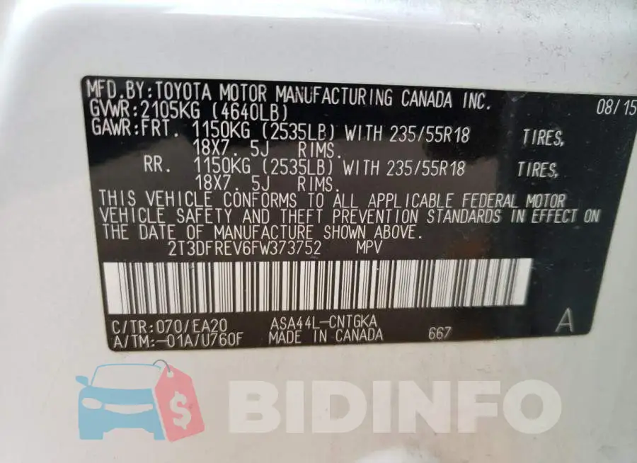 2T3DFREV6FW373752 Photo# 10