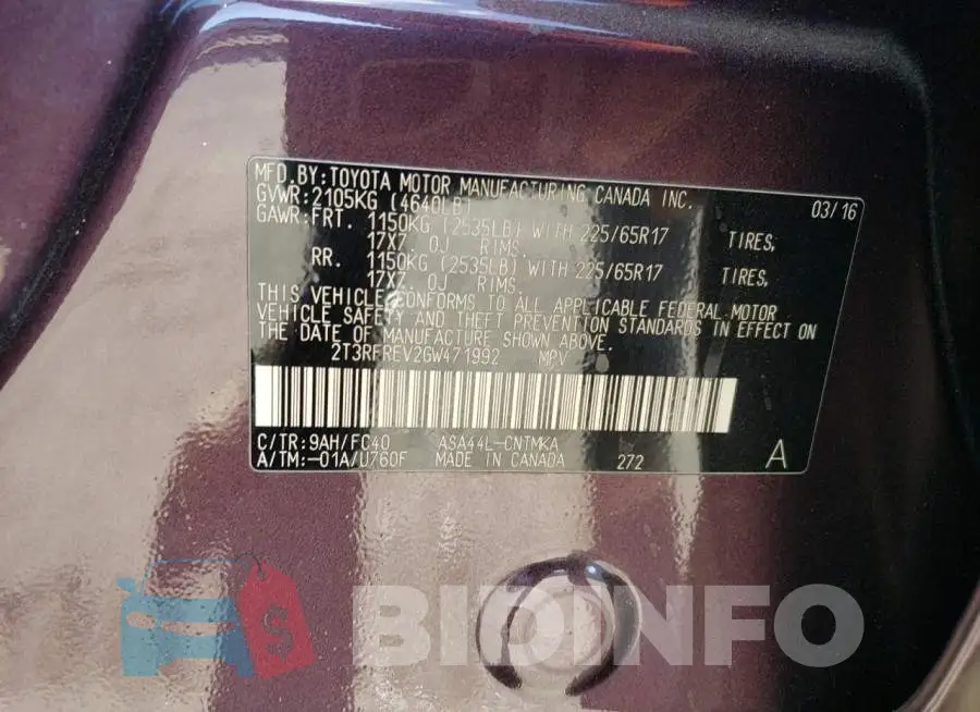 2T3RFREV2GW471992 Photo# 13