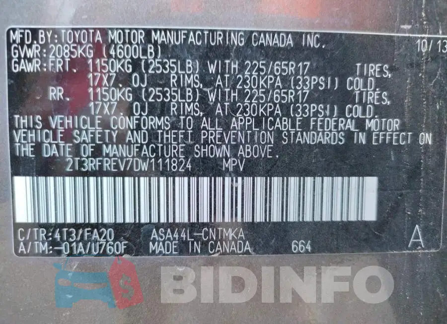 2T3RFREV7DW111824 Photo# 13