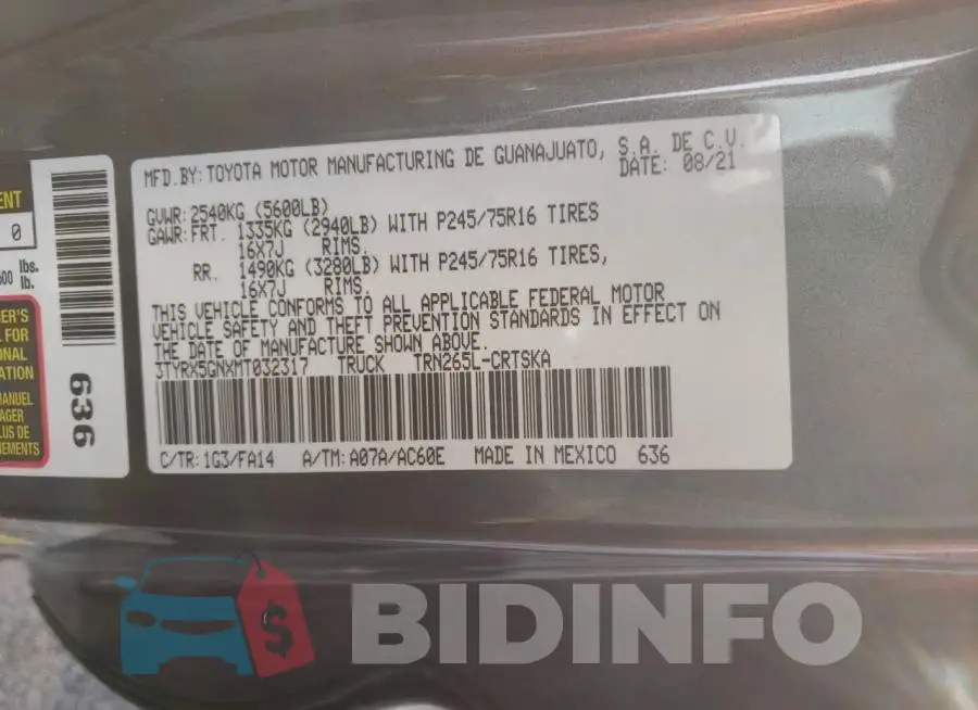 3TYRX5GNXMT032317 Photo# 12