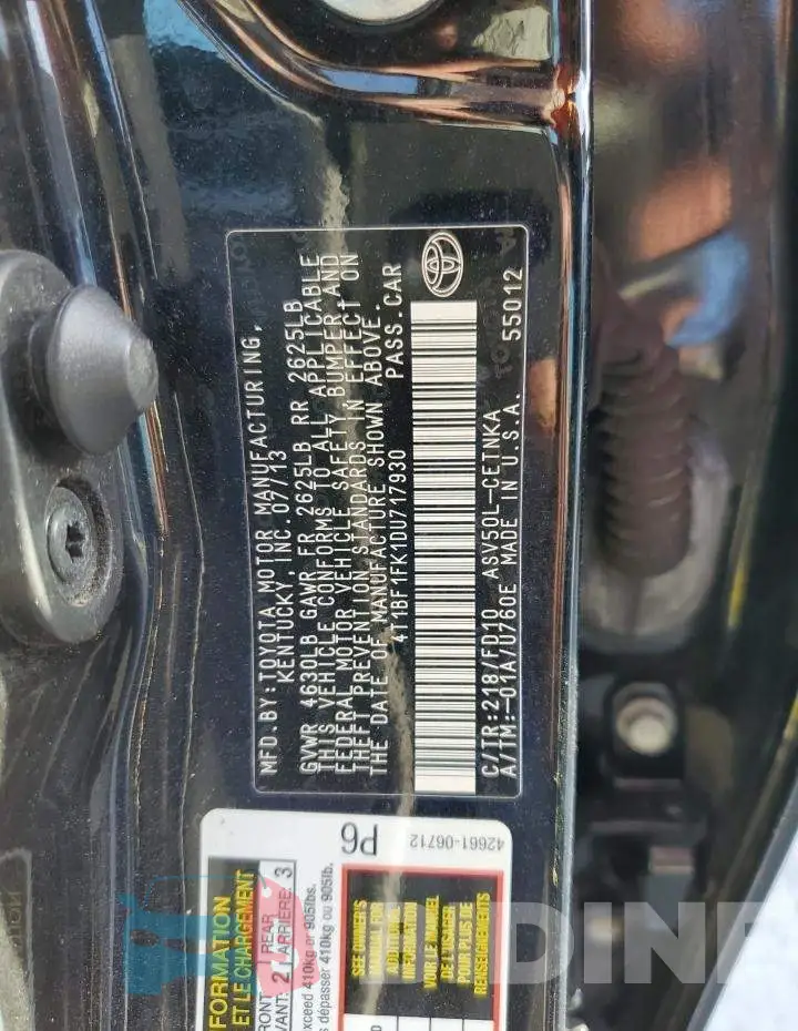4T1BF1FK1DU717930 Photo# 12